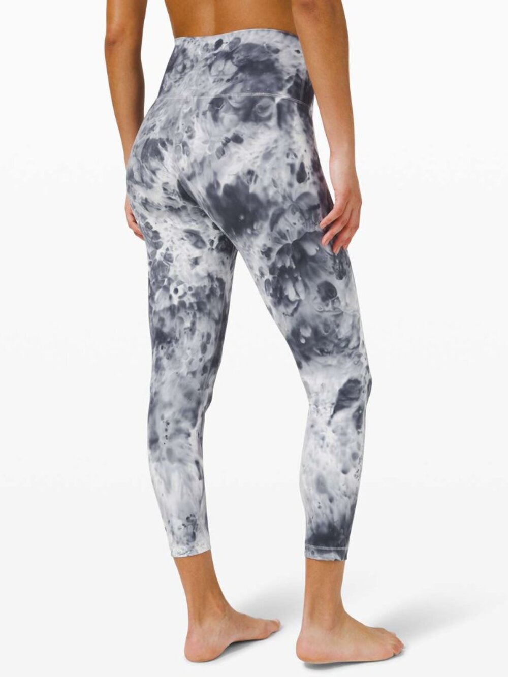 Lululemon Grey White Wunder Under High-Rise Tight 25" Sz 2